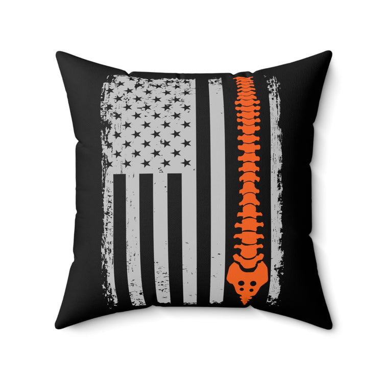 Hilarious Chiropractor Nationalistic Nationalism Physician Banner Orthopedic Osteopathy Spun Polyester Square Pillow