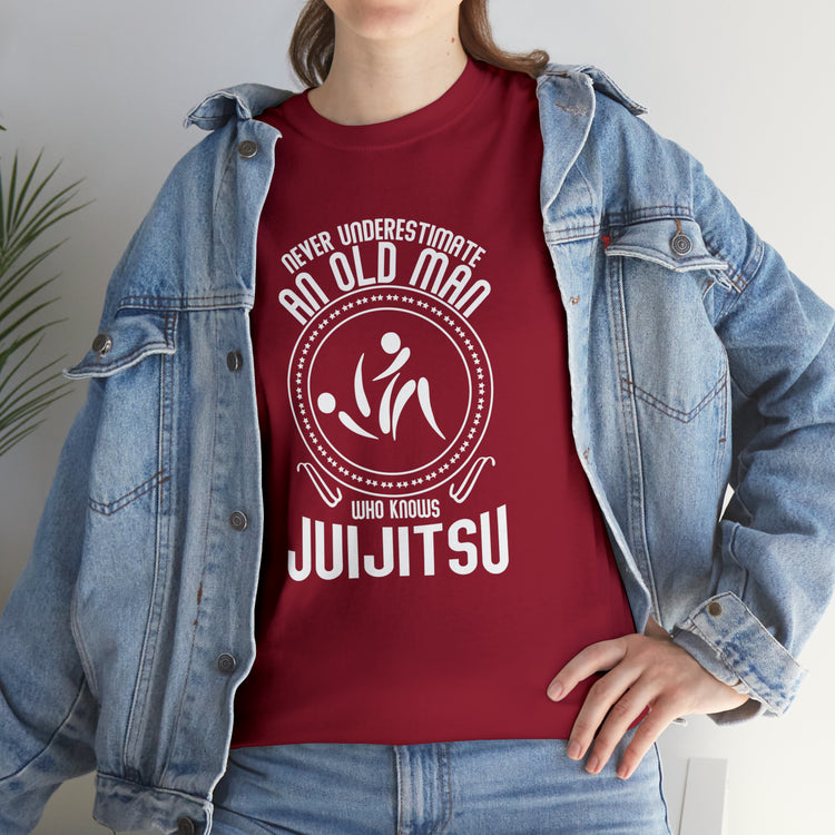 Shirt Funny Old Man Jiu Jitsu Expert Sayings Martial Arts Humor T-Shirt Unisex Heavy Cotton Tee