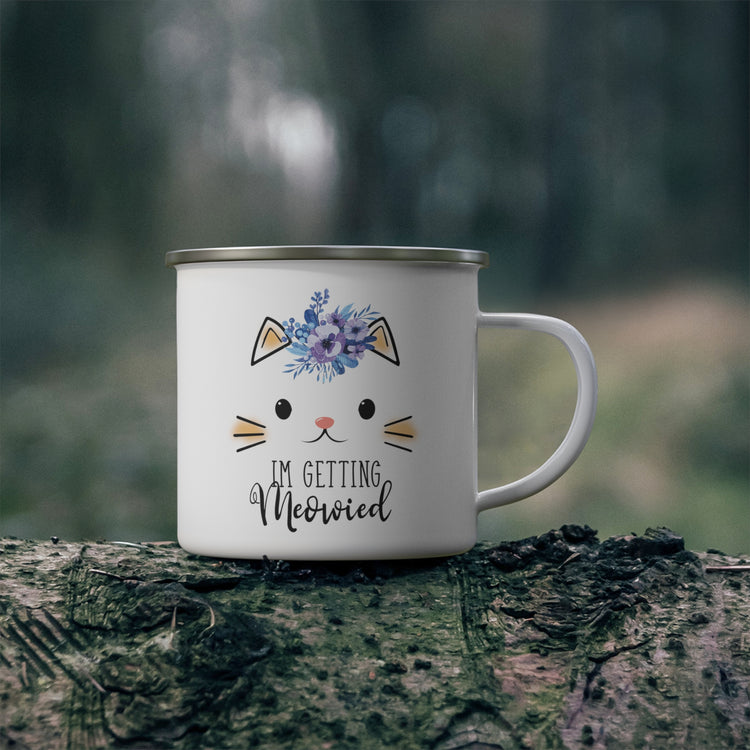 Hilarious Fiance Engagement Sarcastic Kitten Enamel Camping Mug