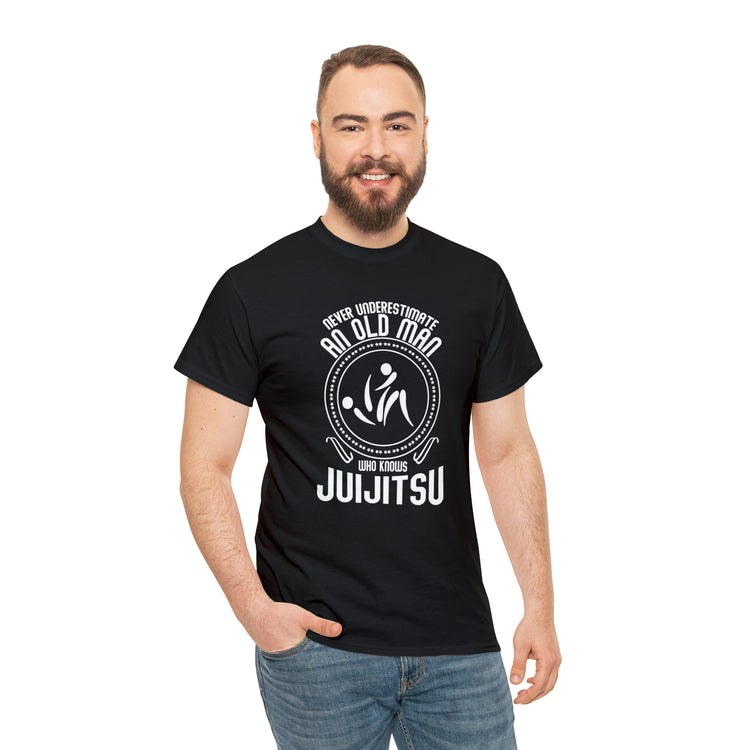 Shirt Funny Old Man Jiu Jitsu Expert Sayings Martial Arts Humor T-Shirt Unisex Heavy Cotton Tee