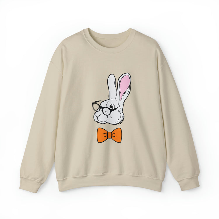 Funny Christian Egg Hunting Brainy Nerd Bunny Unisex Crewneck Sweatshirt