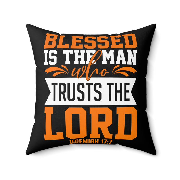 Inspirational Persevering Christians Faithfulness Sayings Uplifting Praying Church Spun Polyester Square Pillow