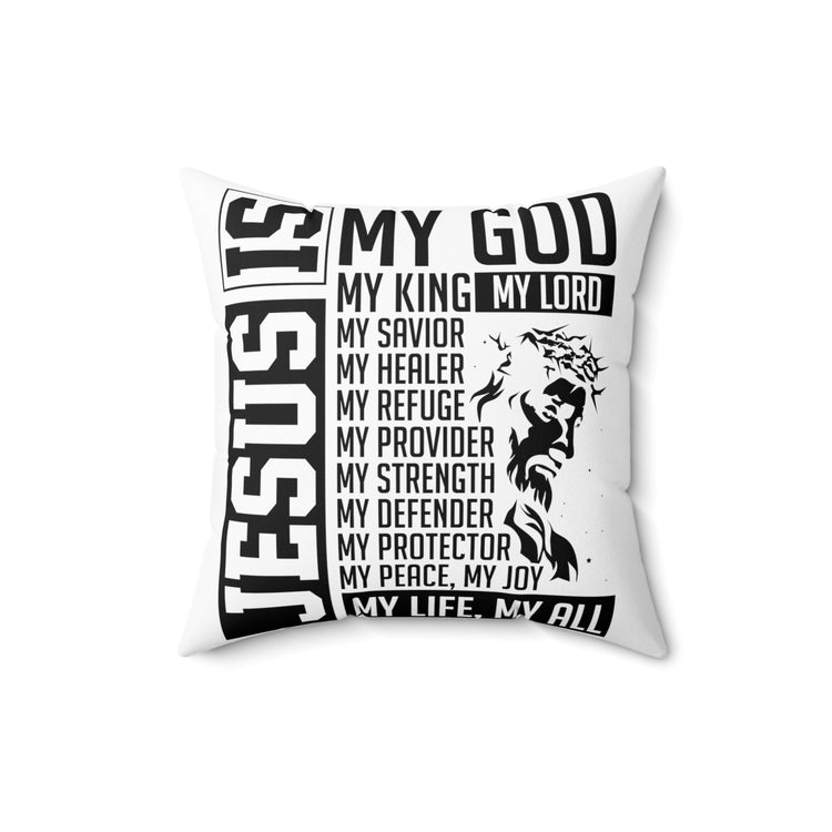 Inspirational Christianity Devotees Verses Catholic Love Spun Polyester Square Pillow