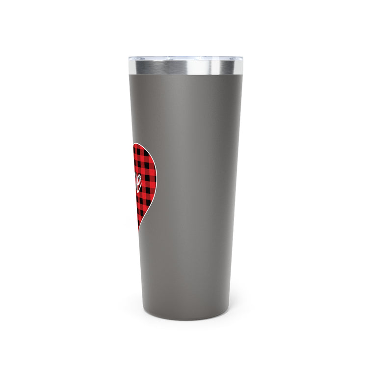 buffalo plaid heart 2 Copper Vacuum Insulated Tumbler, 22oz