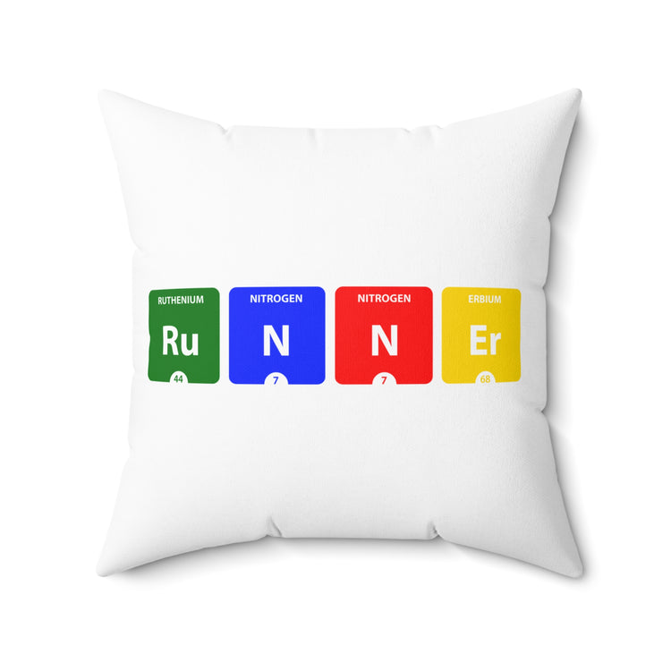 Funny Runner Periodic Table of Elements Marathon Men Women Spun Polyester Square Pillow