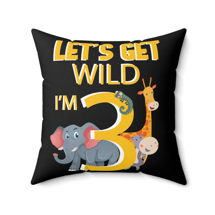 Novelty Biologist Wildlife Park Upcoming  Animals Giraffes Pun Spun Polyester Square Pillow