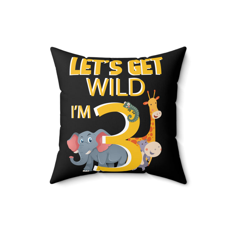 Novelty Biologist Wildlife Park Upcoming  Animals Giraffes Pun Spun Polyester Square Pillow