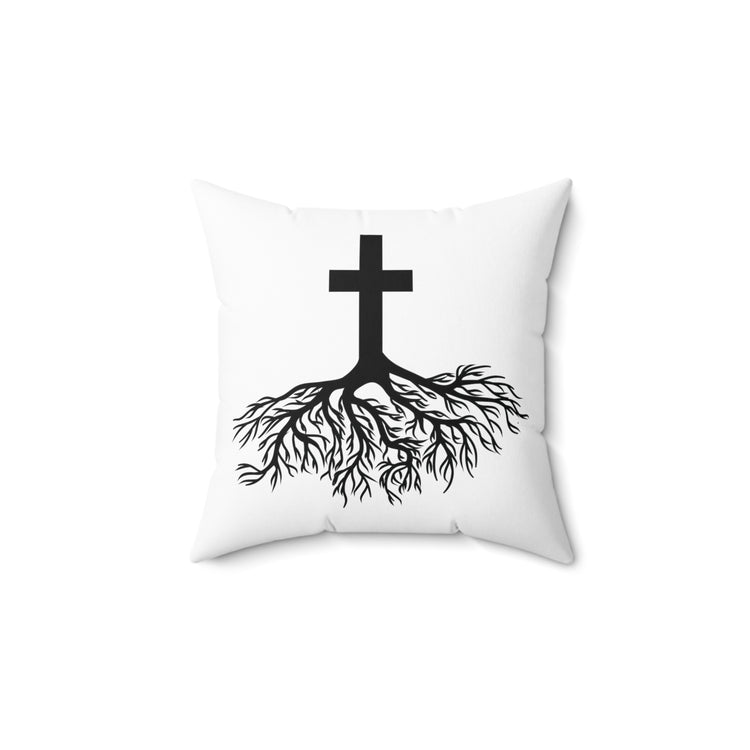 Christians Christianity Religious Root Crucifixion Spun Polyester Square Pillow