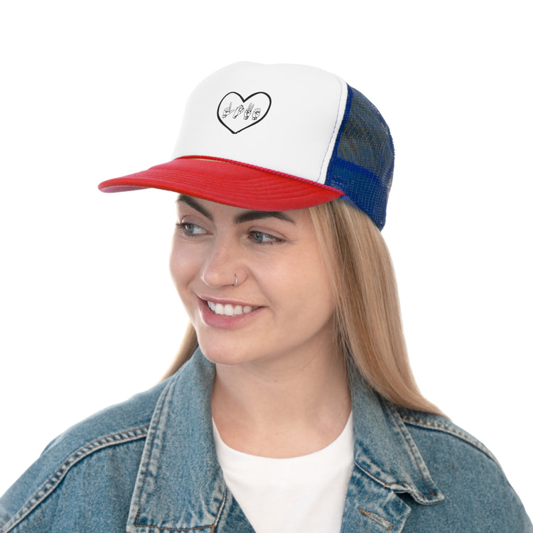 Novelty Hand Signals Gesture Hearts Day Trucker Caps