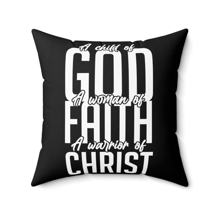 Inspirational Fighting Prayer Uplifting Distressed Love Spun Polyester Square Pillow