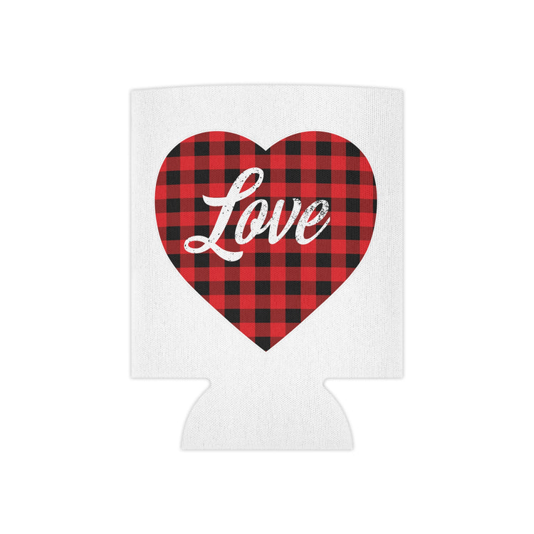 buffalo plaid heart 2 Can Cooler