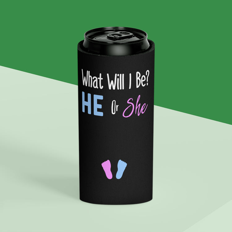 What Will I Be He or She Gender Reveal Can Cooler