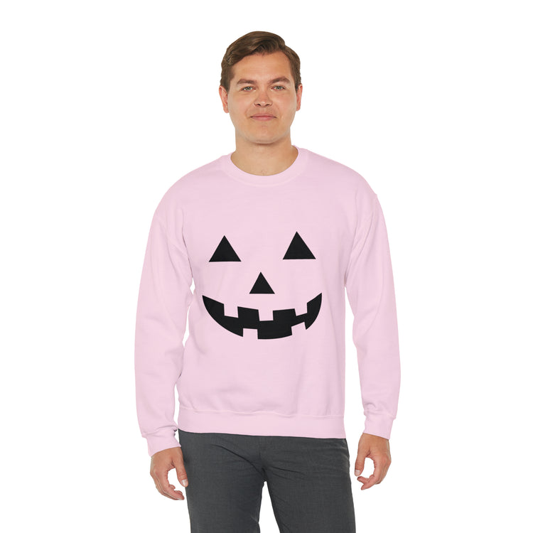 Humorous Pumpkins Illustration Tricks Treats Graphic Gag Unisex Crewneck Sweatshirt