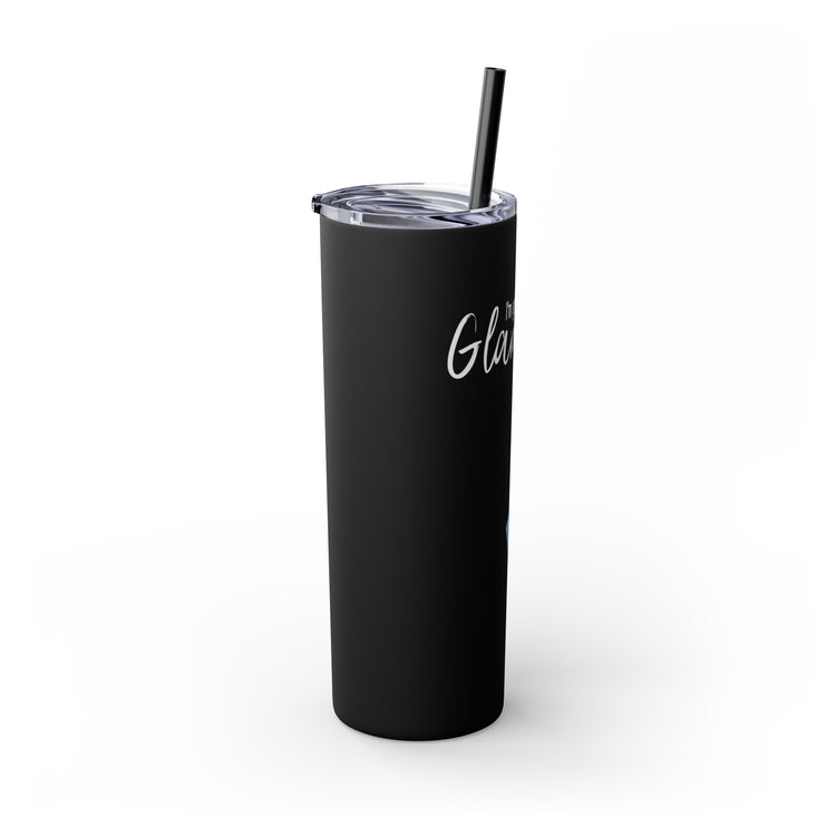 Glam-ma Glamma Pregnancy Announcement New Grandma Gift Skinny Tumbler with Straw, 20oz