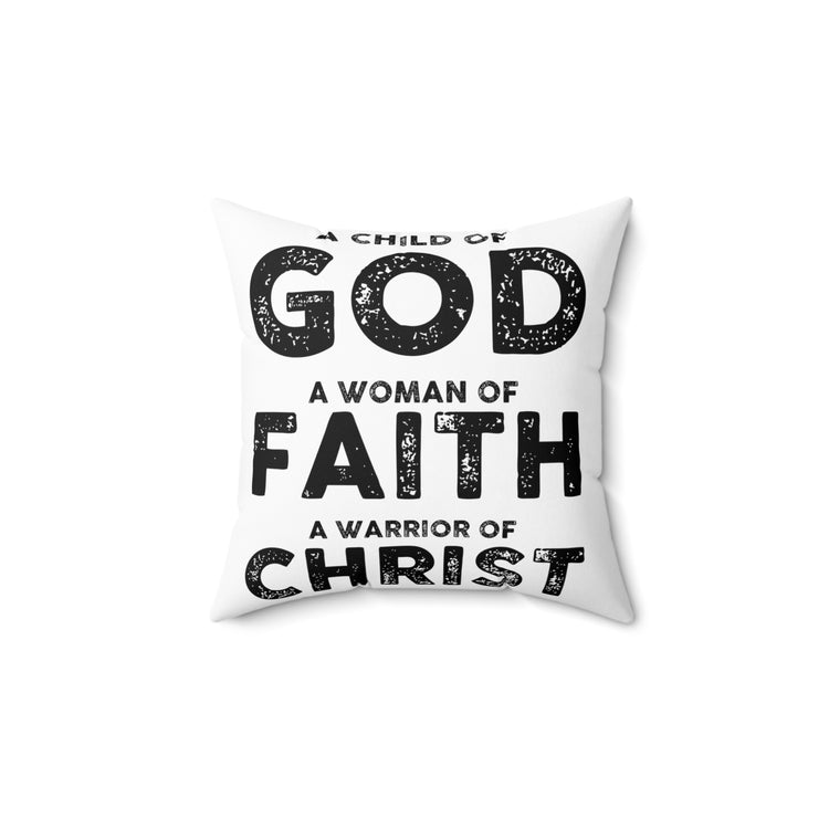 Inspirational Fighting Prayer Uplifting Statements Catholic Spun Polyester Square Pillow