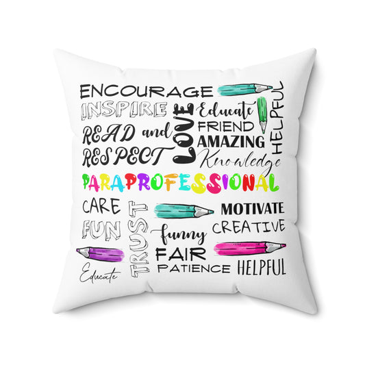 Humorous Paralegal Assistant Paramedic Teachers Novelty Supporter  Spun Polyester Square Pillow