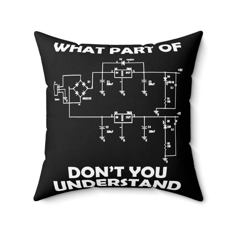 Hilarious Electronics Motor Engines Technologist Machinist Tech Fan Spun Polyester Square Pillow