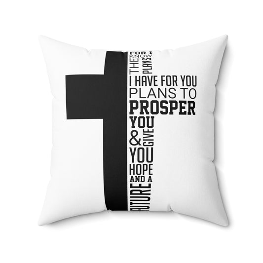 Inspirational Prosperities Christians Faithfulness Prospering Prayer Church  Spun Polyester Square Pillow