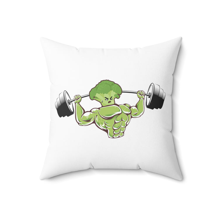 Humorous Vegetables Lover Workout Bodybuilder Spun Polyester Square Pillow