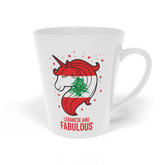 Humorous Lebanese Christmas Magical Horse Holidays Latte Mug, 12oz