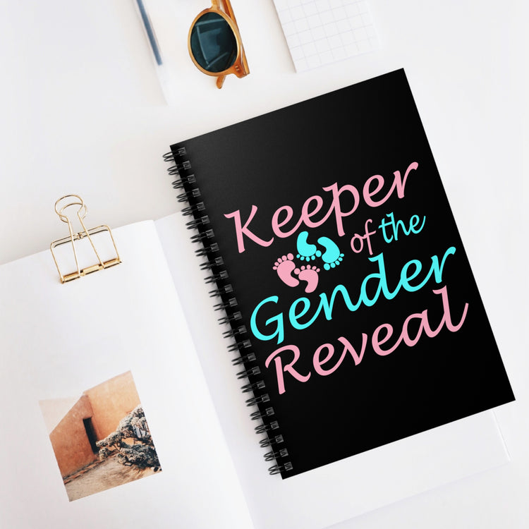 keeper of the gender reveal Spiral Notebook - Ruled Line