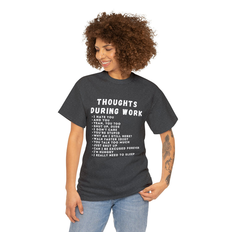 Shirt Funny Thoughts While Working Introverts Serenity Mindfulness Professional Inner T-Shirt Unisex Heavy Cotton Tee