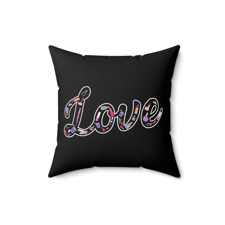 Novelty Beautician Cosmetician Cosmetics Hairdresser Manicuring Cosmetologist Aesthetician Spun Polyester Square Pillow