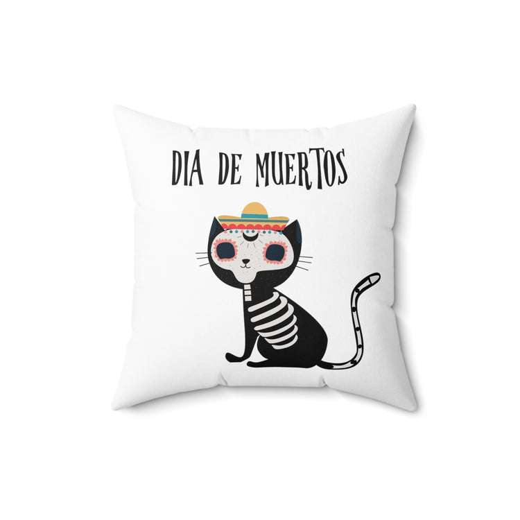 Humorous Darkened Kittens Spookiest Tricks Treating Spun Polyester Square Pillow