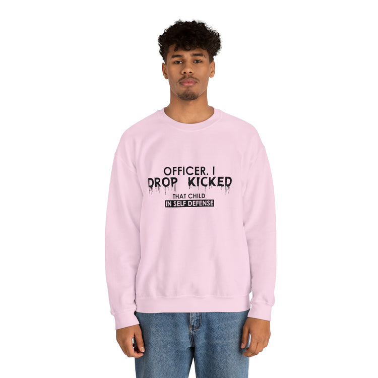 Funny Officer Kicked That Child Sarcastic Annoyed Pun Unisex Crewneck Sweatshirt