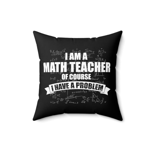 Novelty Stressed Mathematicians Vintage Difficulties Problems Spun Polyester Square Pillow