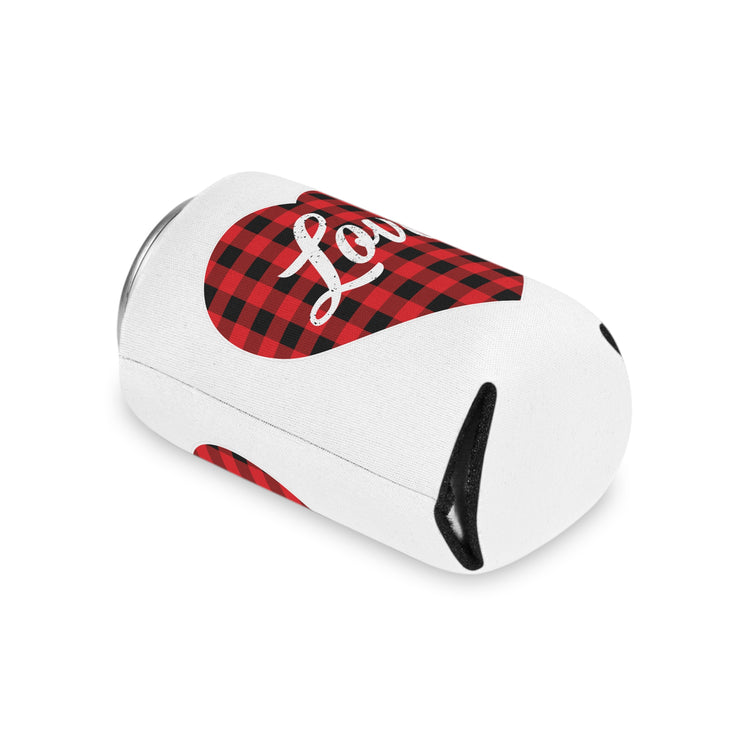 buffalo plaid heart 2 Can Cooler