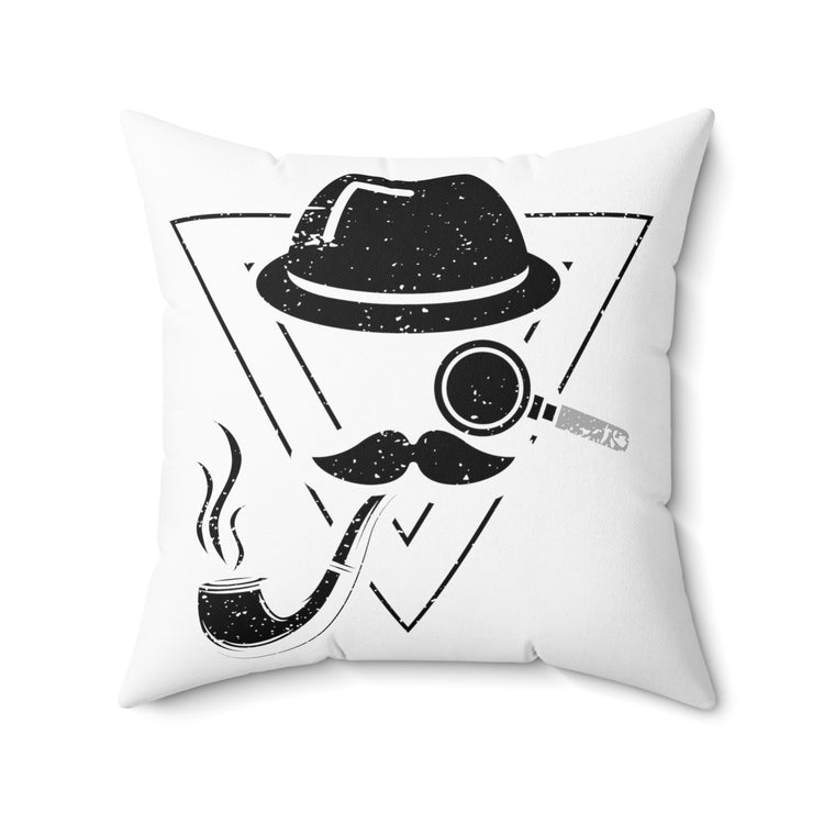 Funny Investigating Reporters Inspectors Investigators Illustration Gag Spun Polyester Square Pillow