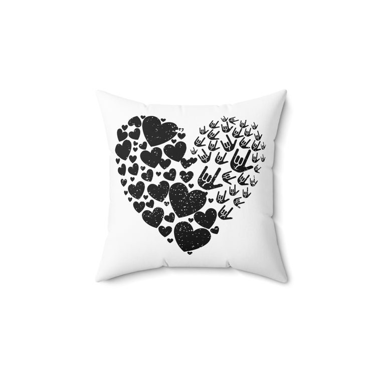 Humorous Deafen Deafened Person With Disability Hard Of Hearing Spun Polyester Square Pillow