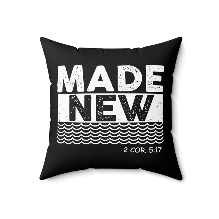 Inspirational Renewed Christians Statements Catholic Distressed Uplifting Scripture Spun Polyester Square Pillow