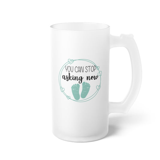 Humorous Babies Bellies Expecting Mommas Reveals Sayings Frosted Glass Beer Mug