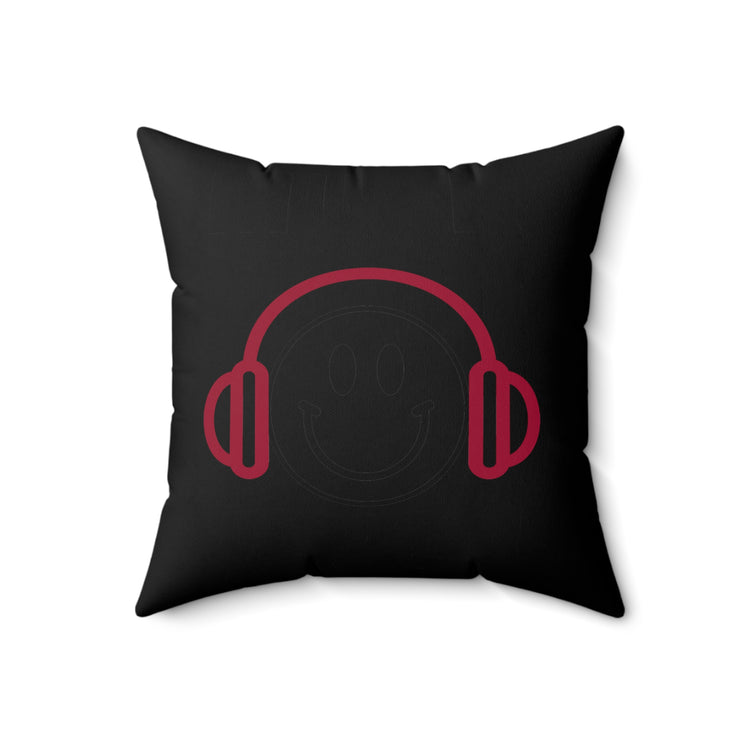 Awesome Music Lover Smiley DJ Face Awesome Spun Polyester Square Pillow