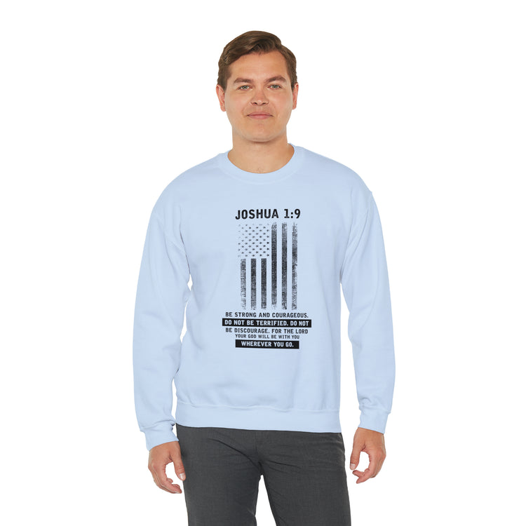 Inspiring USA Flag Joshua Christians Firefighters Catholic Pastor Unisex Crewneck Sweatshirt