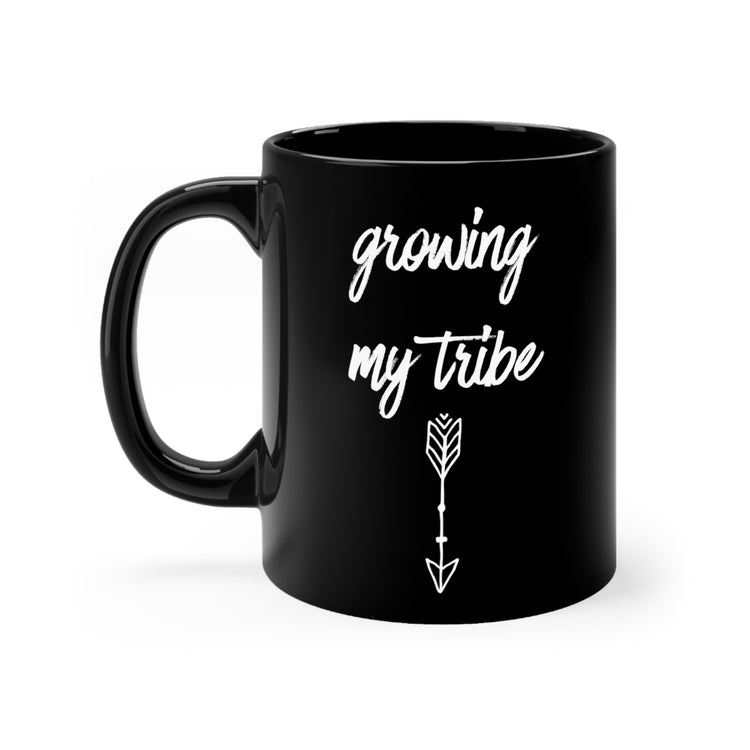 Growing My Tribe Future Mom Baby Bump Black mug 11oz