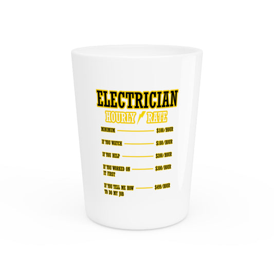 Cool Industrial Commercial Lineman Tee Shirt Gift | Funny Electricians Linesman Work Humorous Men Women T Shirt Shot Glass