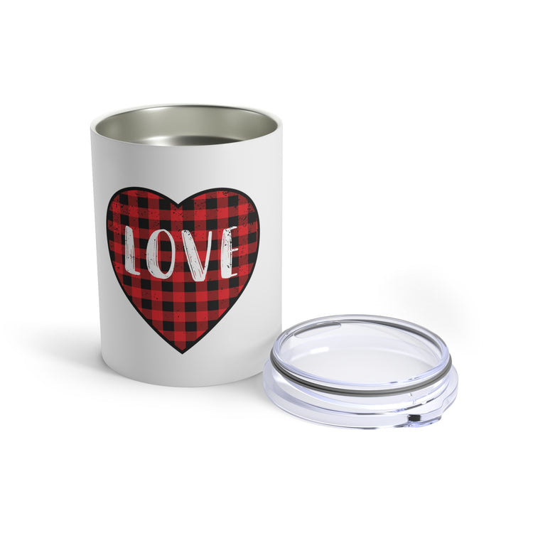 Motivational Checkered Hearts Couples Lovers Illustration Inspirational Plaid Heart Spouses Valentines Gags Tumbler 10oz