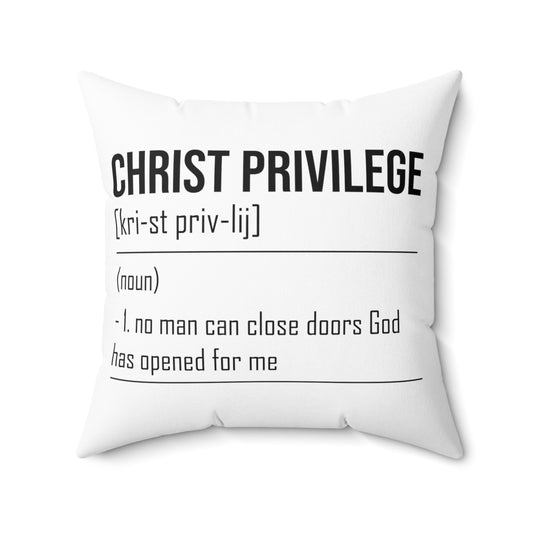 Inspirational Christianity Privileges Motivational Religious Advantages Scriptures Line Spun Polyester Square Pillow