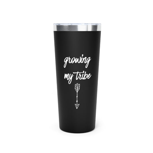 Growing My Tribe Future Mom Baby Bump Shirt Copper Vacuum Insulated Tumbler, 22oz