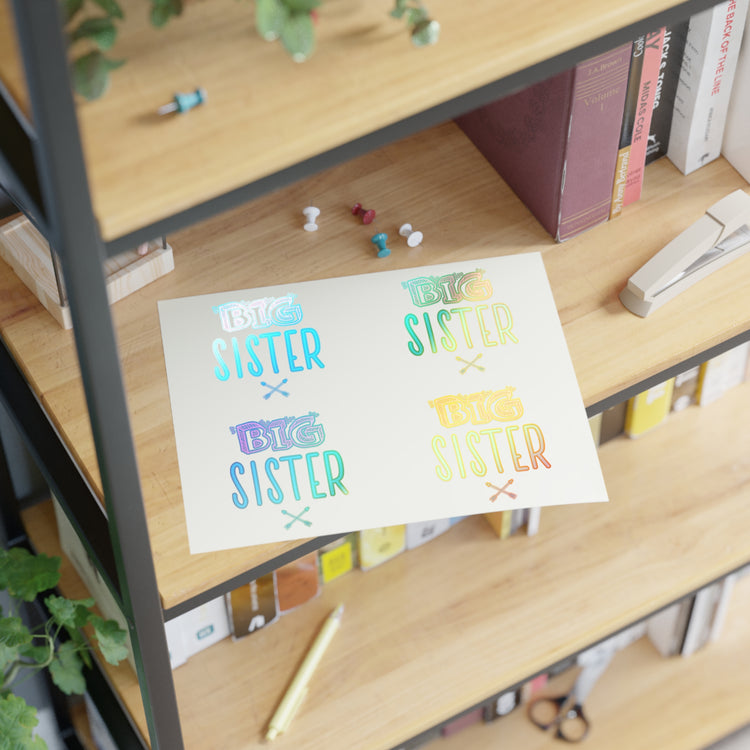 Big Sister Announcement Little Sticker Sheets