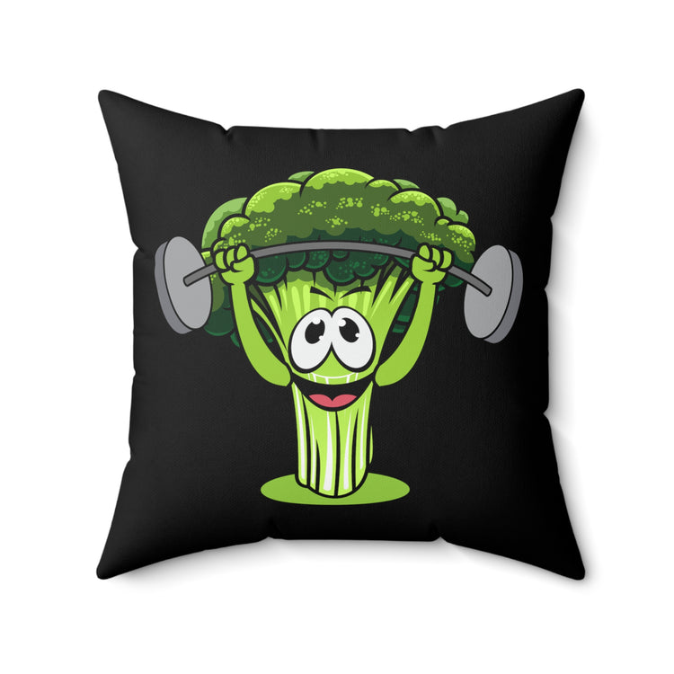 Novelty Vegetable Weightlifting Ketogenic Diet Brussels Spun Polyester Square Pillow