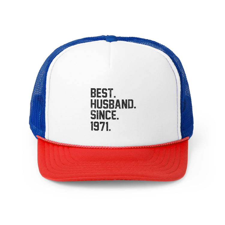 Hilarious Supportive Husband Spouses Marriage Couple Wedding Anniversary Trucker Caps