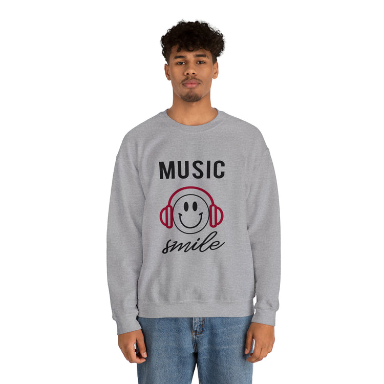 Awesome Music Lover Smiley DJ Face Awesome Unisex Crewneck Sweatshirt