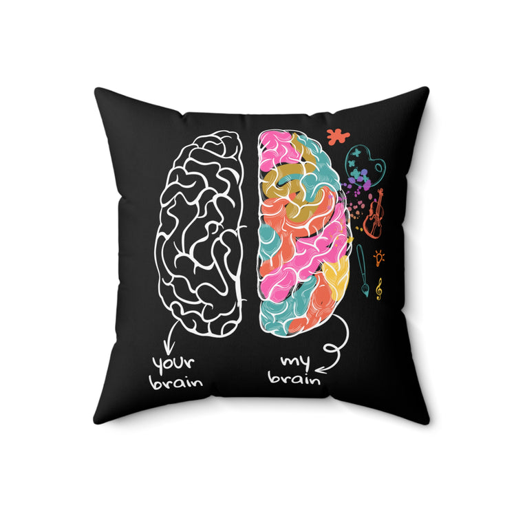 Humorous Hyperactivity Neurodiverse Neurology Neurologist Sickness Diseases Awareness Spun Polyester Square Pillow