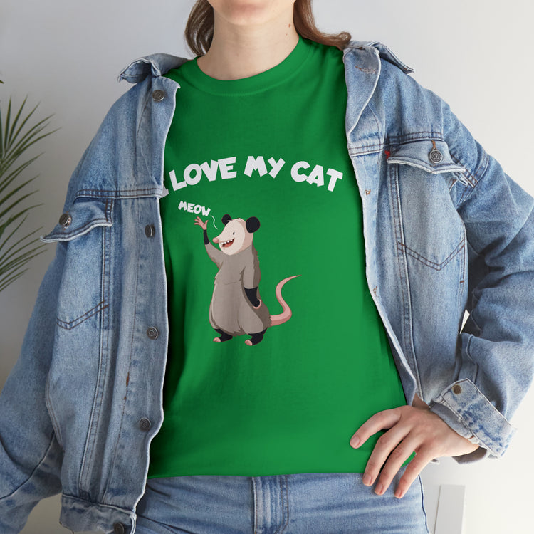 Shirt Funny Loving My Possums Gags Illustration Cute Animal Playful Cartoonish Artistic T-Shirt Unisex Heavy Cotton Tee