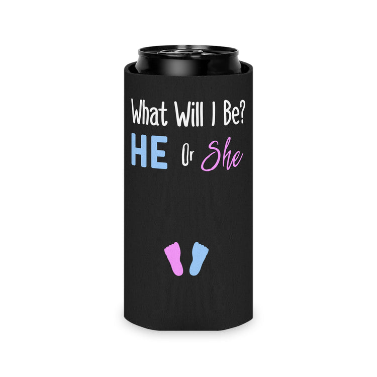 What Will I Be He or She Gender Reveal Can Cooler