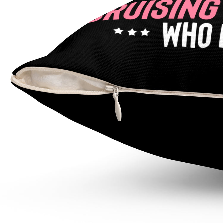 Hilarious Apparently We're Cruising Leisure Flamingos Yacht Ease Spun Polyester Square Pillow